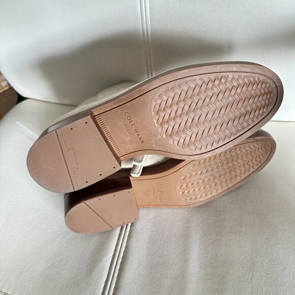 Cole Haan Ramona Waterproof Suede Booties Beige Ankle Boots Size 7 B New - Picture 7 of 8